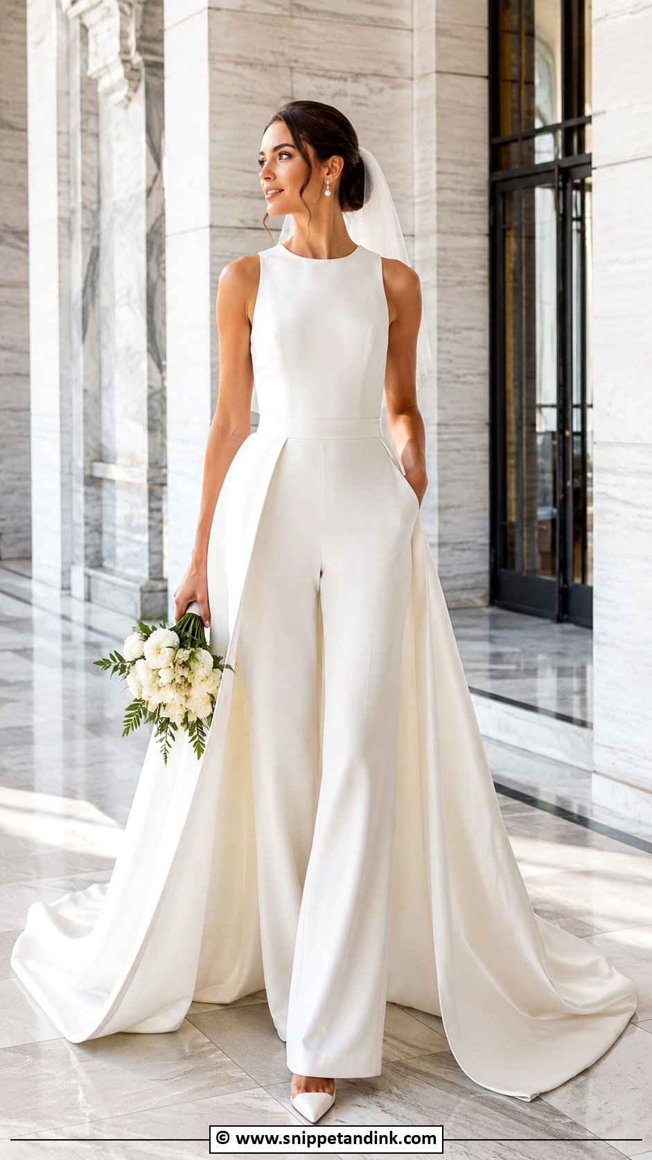 Bridal Jumpsuit With Overskirt - Snippet and Ink - 30 Elegant Wedding Dresses