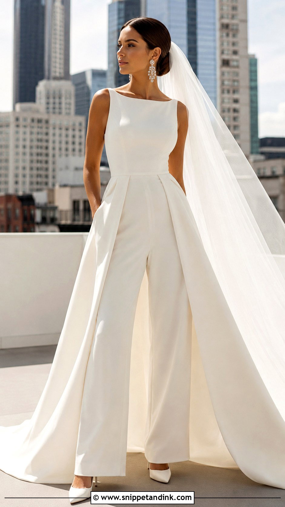 Bridal Jumpsuit With Overskirt - Snippet and Ink - 25 Unique Wedding Gowns