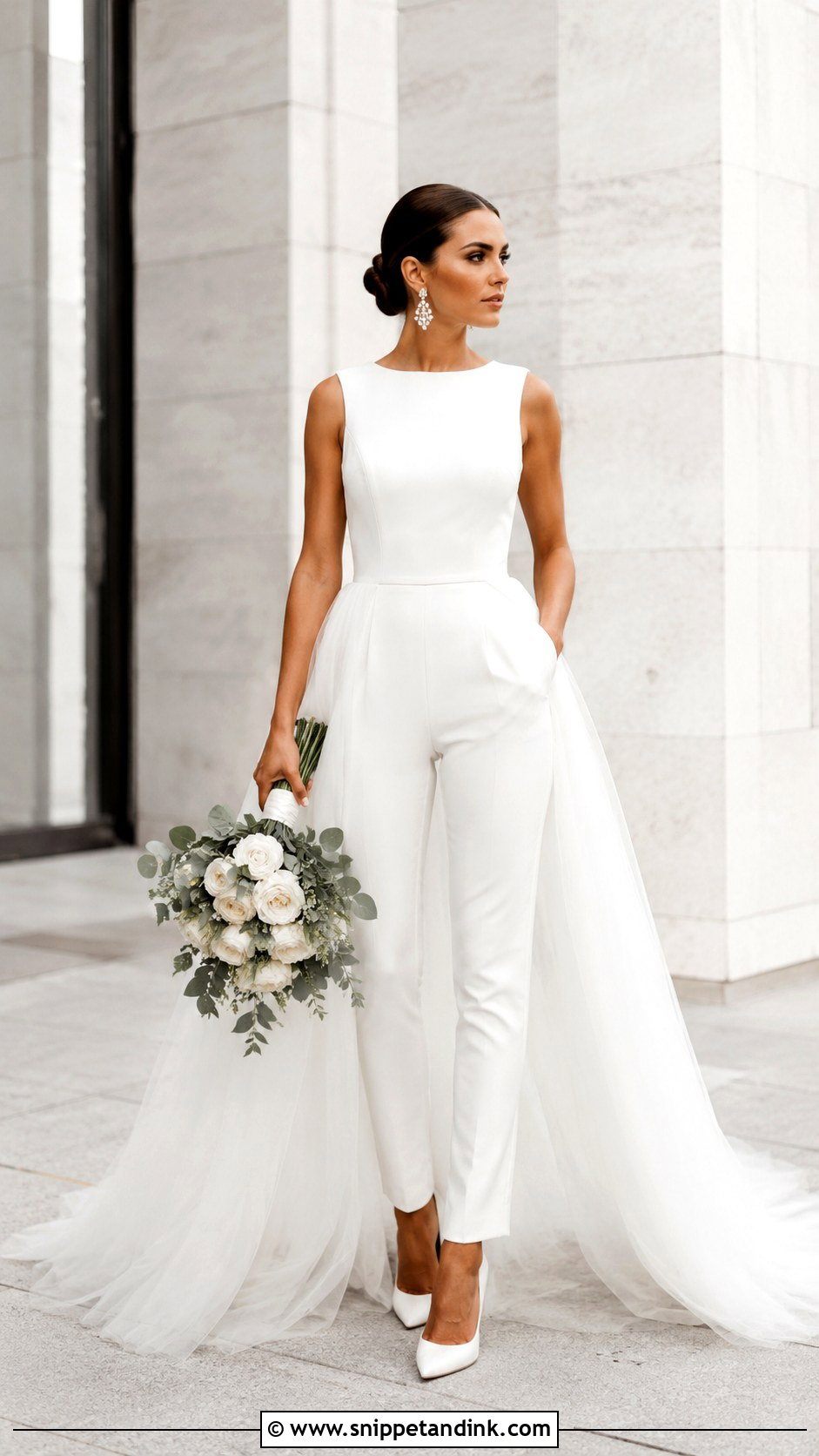 Bridal Jumpsuit With Overskirt - Snippet and Ink - 25 Weird Wedding Dress Ideas