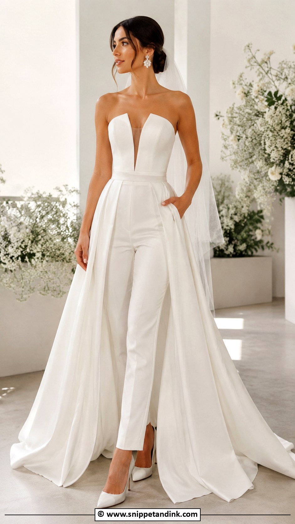 Bridal Jumpsuit With Overskirt - Snippet and Ink - 25 Eclectic Wedding Dress Ideas
