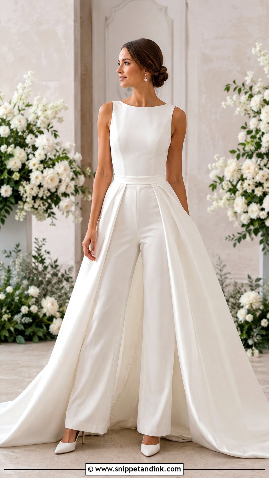 Bridal Jumpsuit With Removable Skirt Train - Snippet and Ink - 25 Bridal Jumpsuit with Train Ideas
