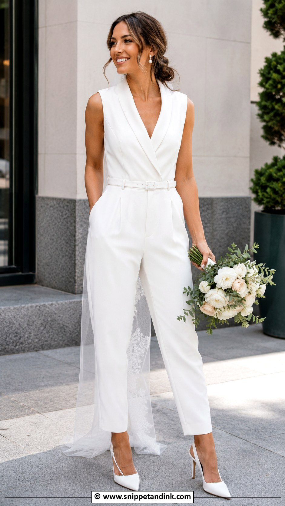 Bridal Jumpsuit With Tapered Pants - Snippet and Ink - 30 Bridal Jumpsuit Ideas