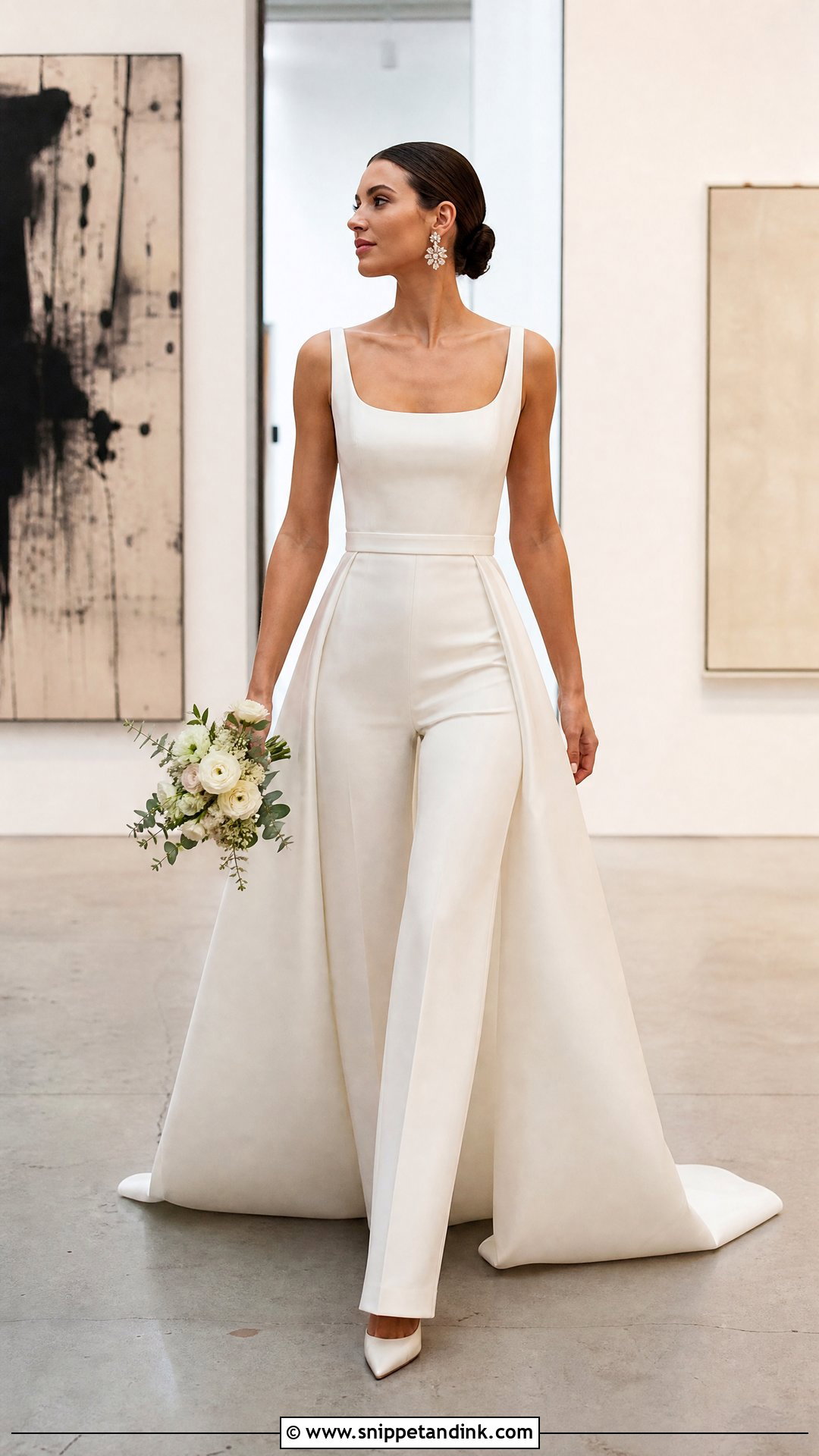 Bridal Jumpsuit With Train - Snippet and Ink - 20 Vogue Bridal Ideas