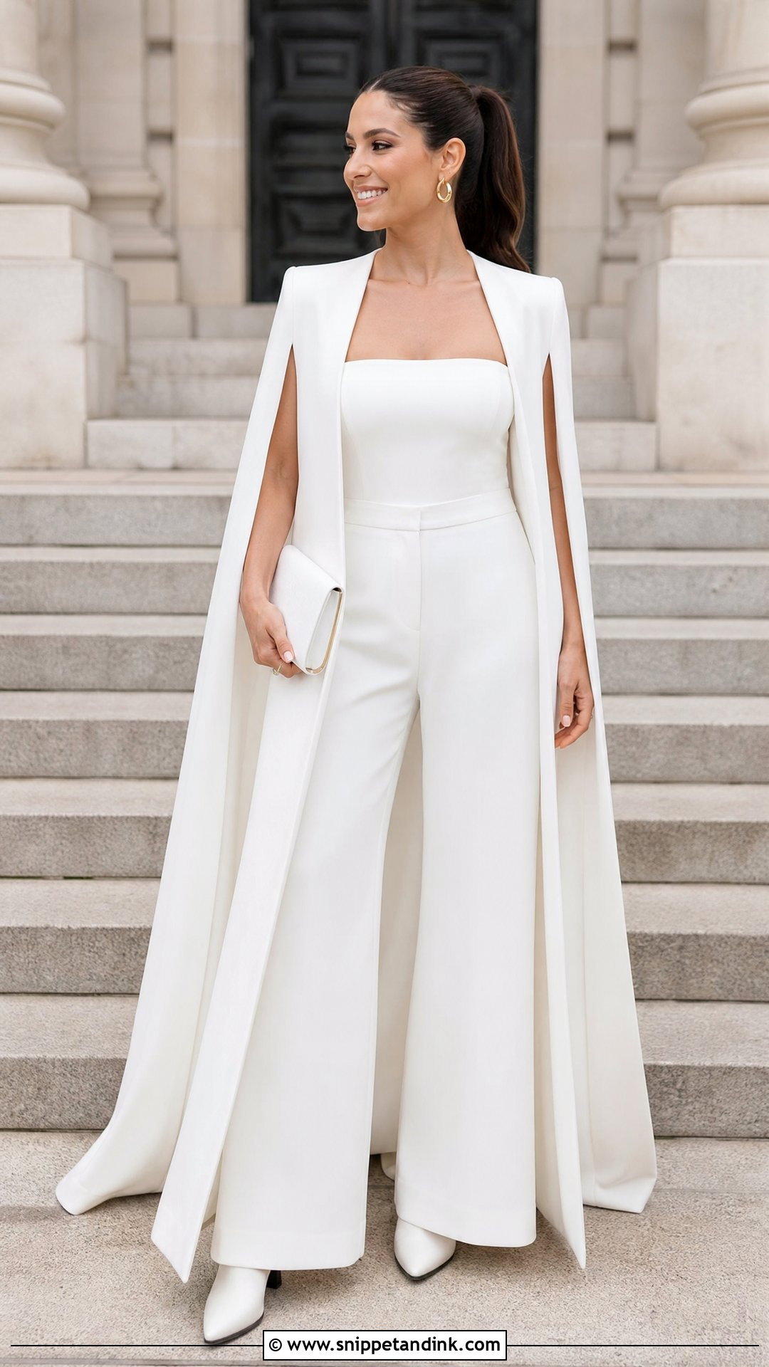 Bridal Jumpsuit With White Western Boots - Snippet and Ink - 20 Bride with Boots Ideas