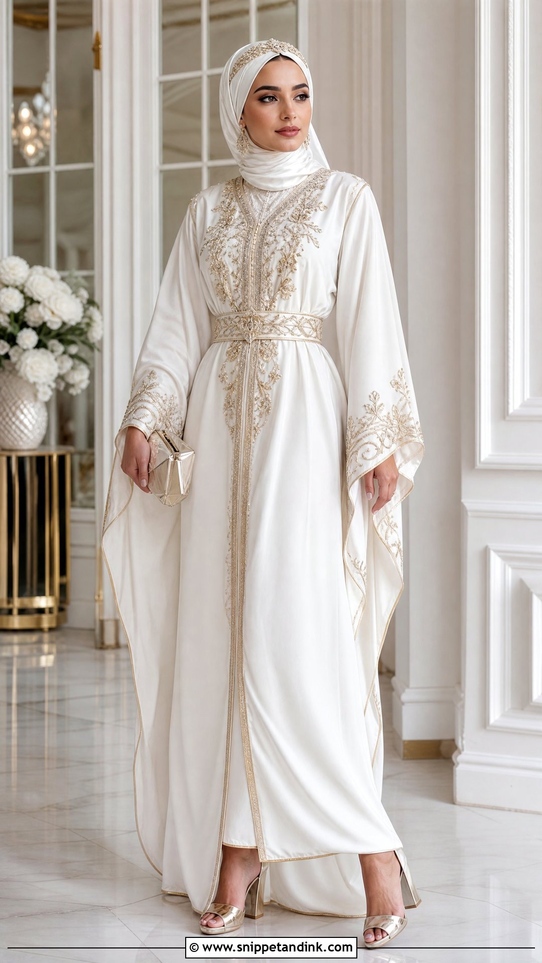 Bridal Kaftan Wedding Dress With Hijab - Snippet and Ink - 20 Wedding Dresses with Hijab