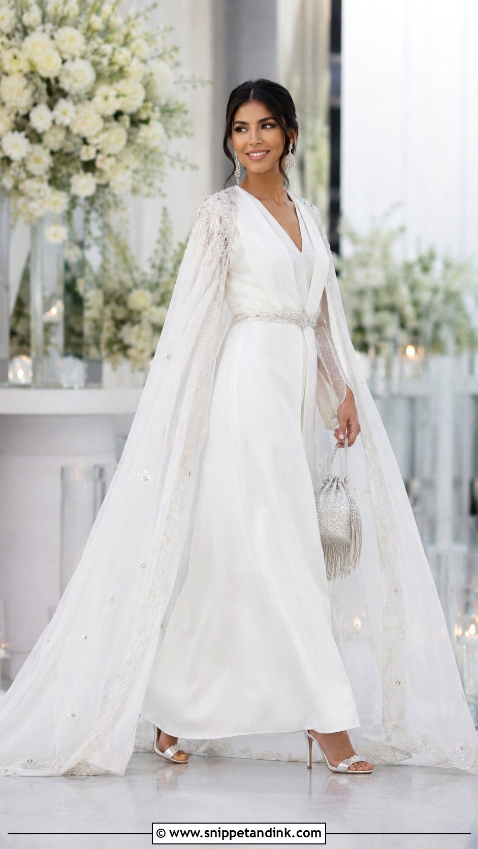 Bridal Kaftan With Detachable Cape - Snippet and Ink - 20 Bridal Kaftan Ideas