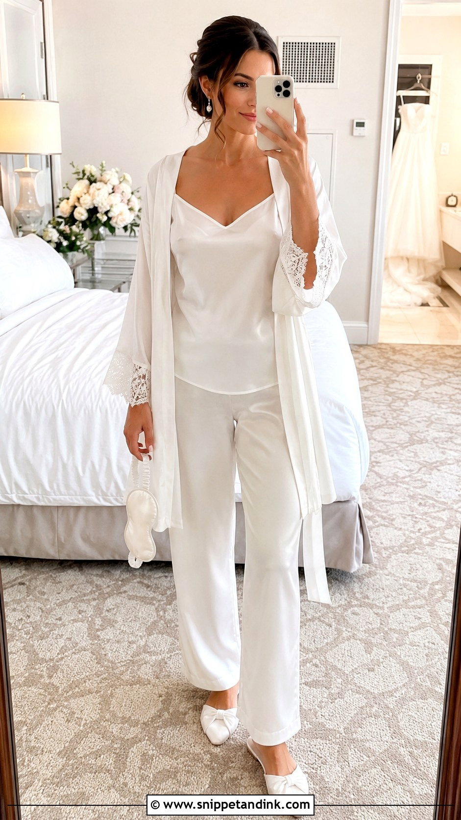 Bridal Kimono With Pajama Pants Outfit - Snippet and Ink - 20 Bridal Kimono Ideas