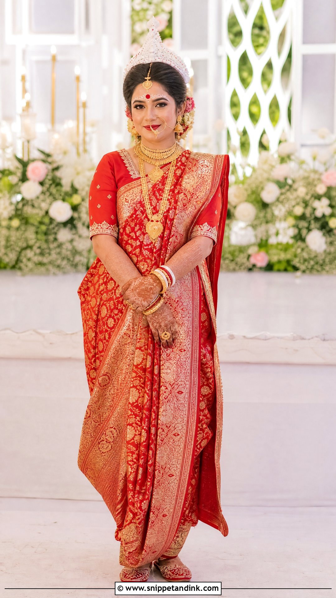 Bridal Kolka Design With Red Bindi - Snippet and Ink - 25 Bridal Kolka Design Ideas