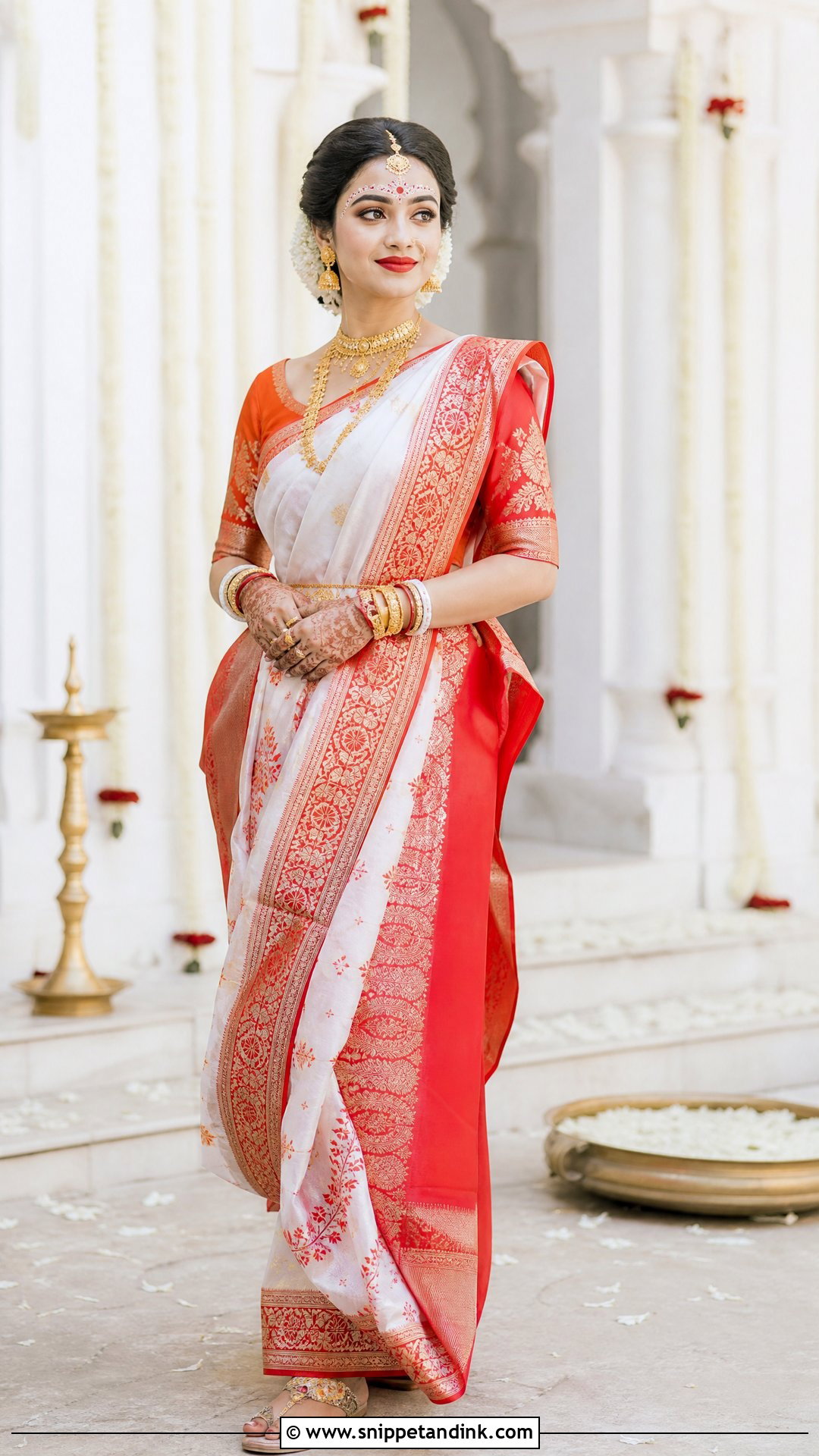 Bridal Kolka Design With Small Flowers - Snippet and Ink - 25 Bridal Kolka Design Ideas