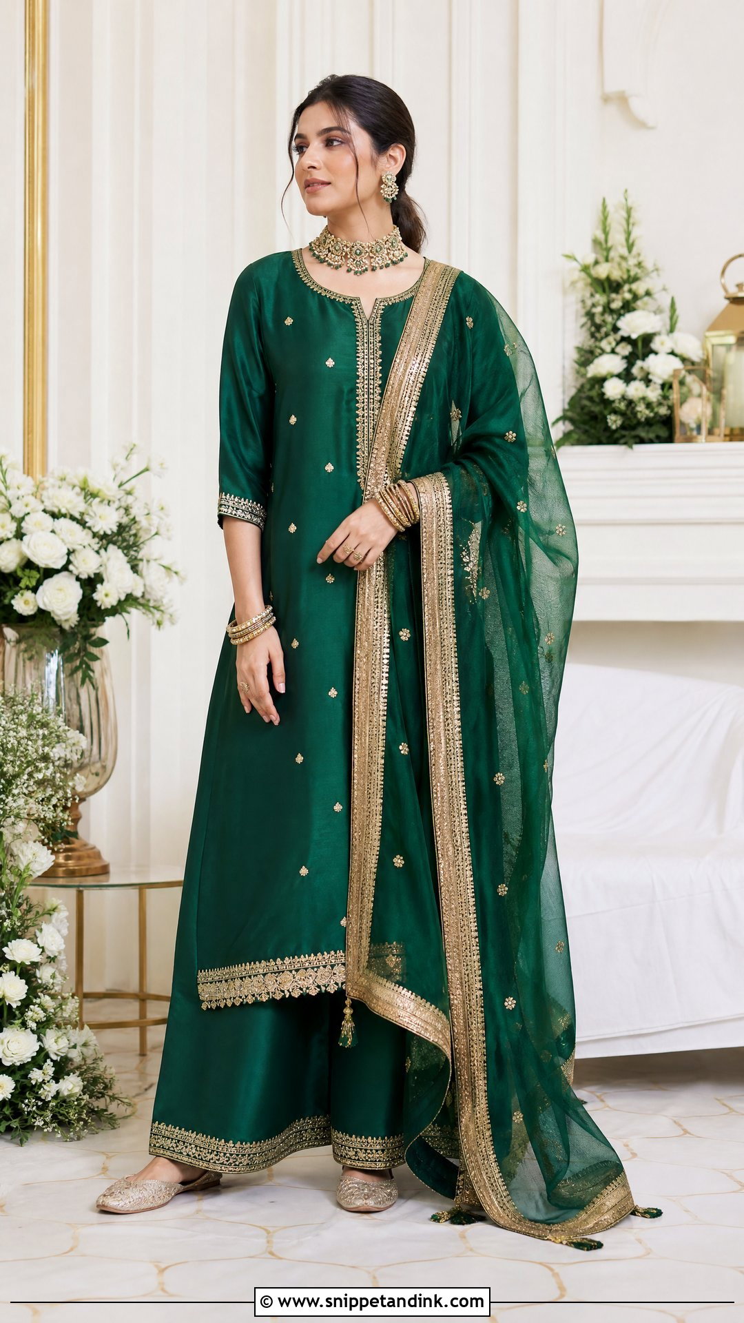 Bridal Kurta And Palazzo Set - Snippet and Ink - 20 Simple Indian Bridal Outfit Ideas