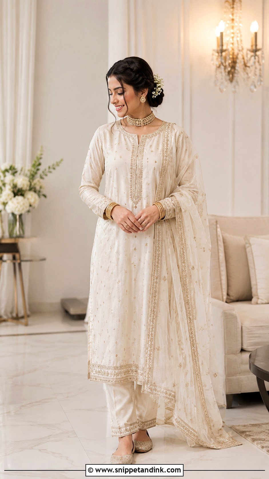 Bridal Kurta Set With Straight Pants - Snippet and Ink - 20 Carry Bridal Style Ideas