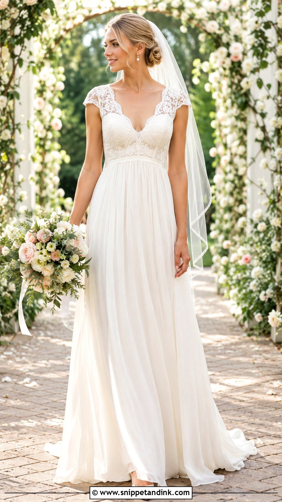 Bridal Lace Empire Gown - Snippet and Ink - 20 Empire Gown Ideas
