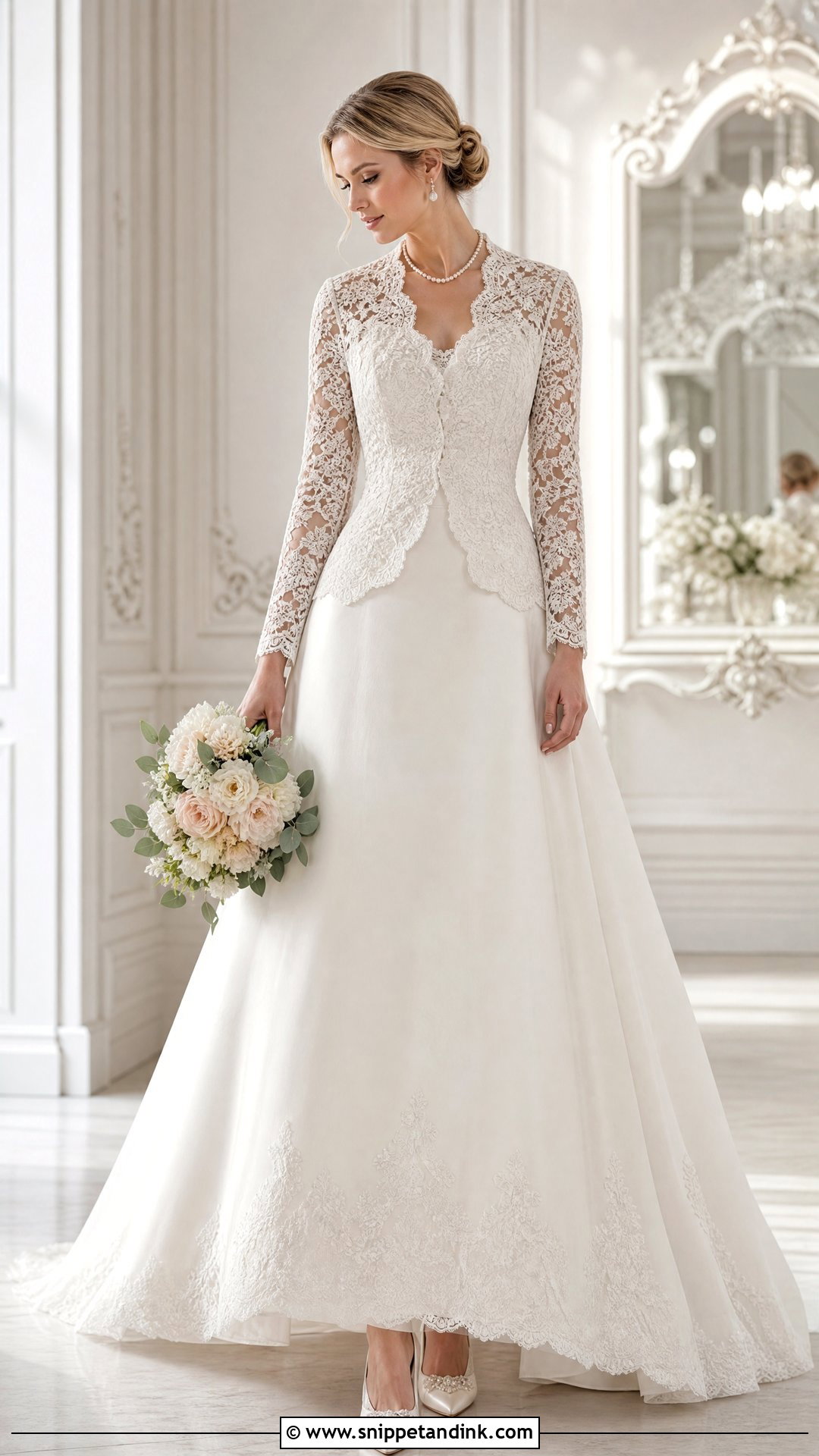 Bridal Lace Jacket - Snippet and Ink - 25 Bridal Cover Up Ideas