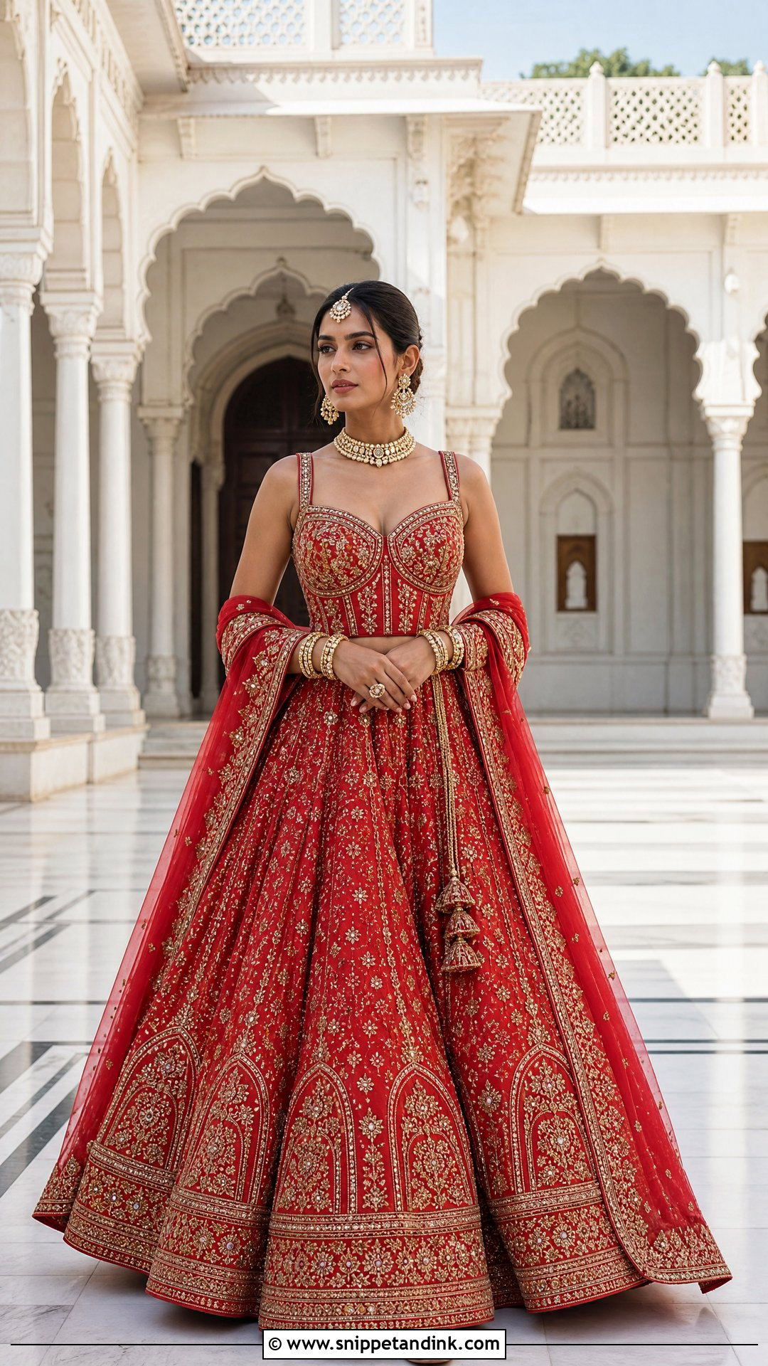 Bridal Langa With Corset Blouse - Snippet and Ink - 20 Bridal Langa Ideas