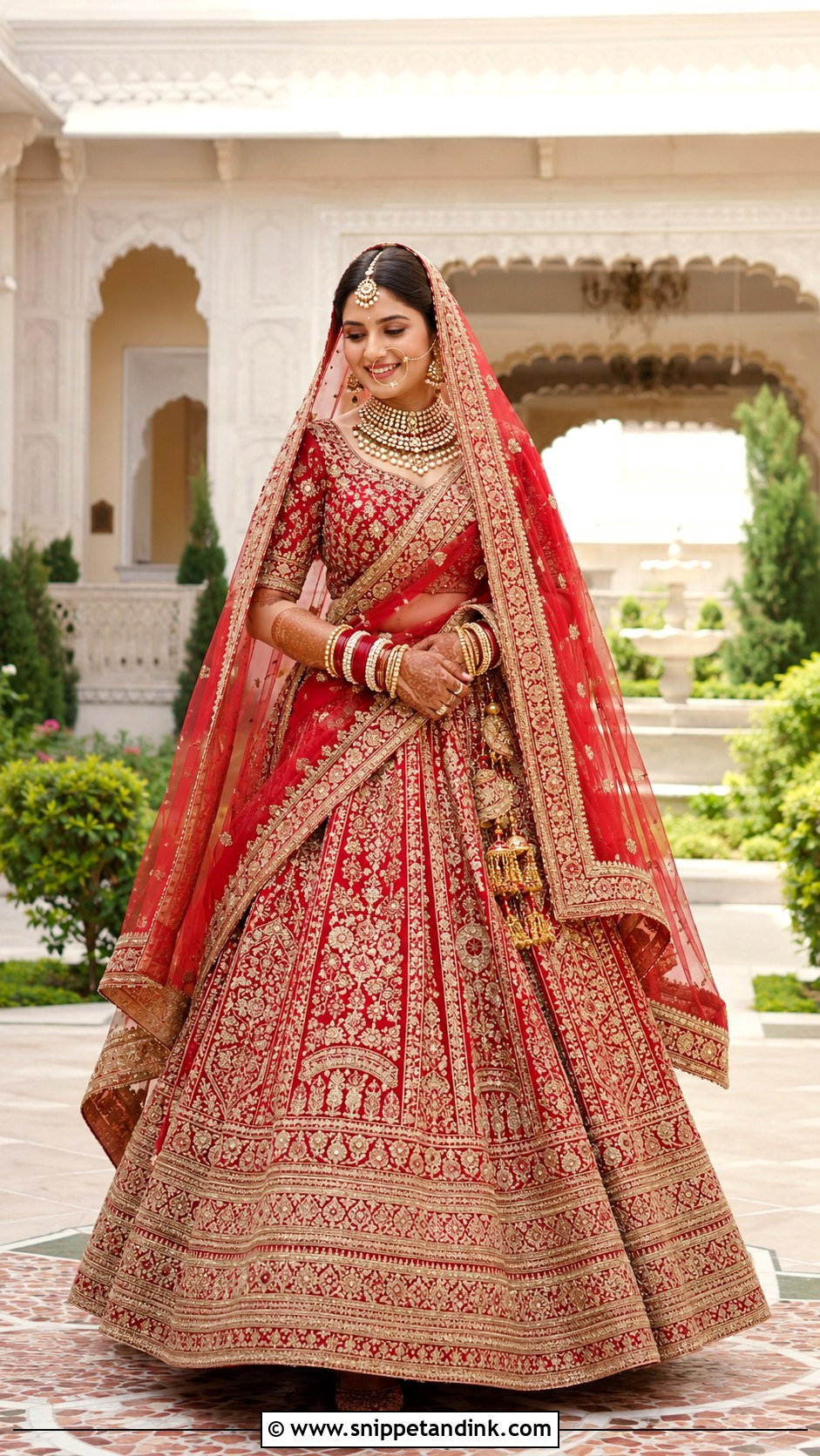 Bridal Lehenga With Double Dupatta - Snippet and Ink - 20 Indian Style Dulhan Dress Ideas