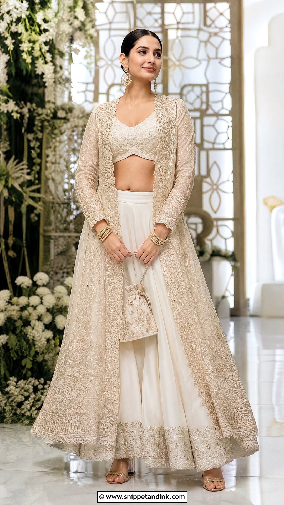 Bridal Lehenga With Long Jacket - Snippet and Ink - 20 Simple Indian Bridal Outfit Ideas