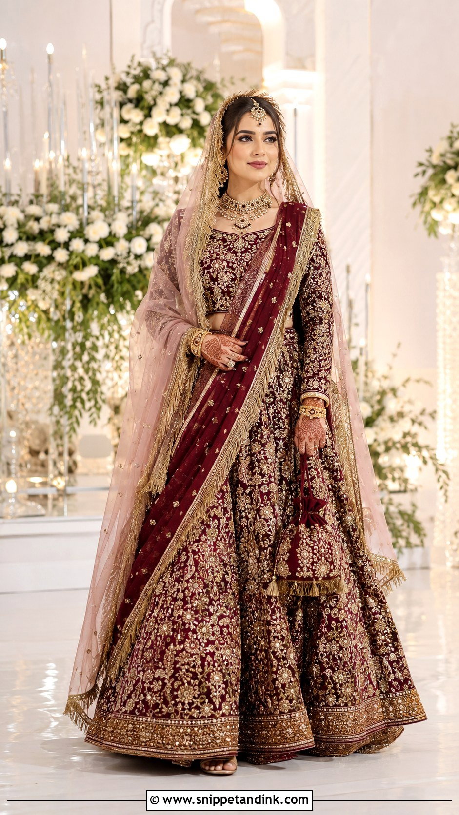 Bridal Lehenga With Two Kiran Dupattas - Snippet and Ink - 20 Kiran Dupatta Ideas