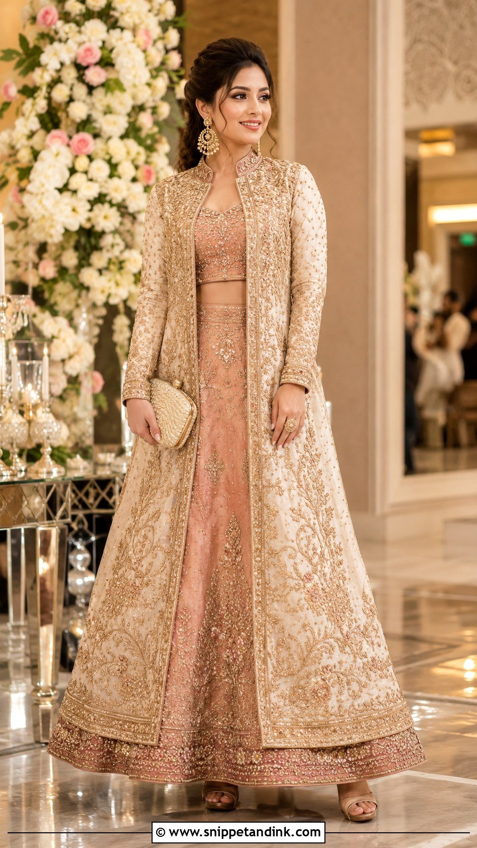 Bridal Long Jacket Lehenga - Snippet and Ink - 20 Indo Western Bridal Outfits