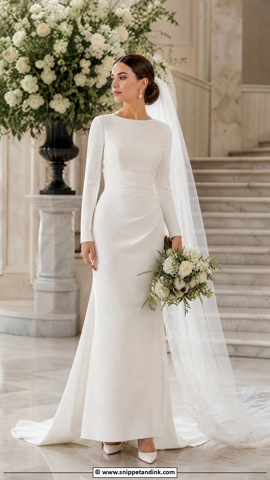 Bridal Long Sleeve Dress Outfit - Snippet and Ink - 35 Bridal Outfits