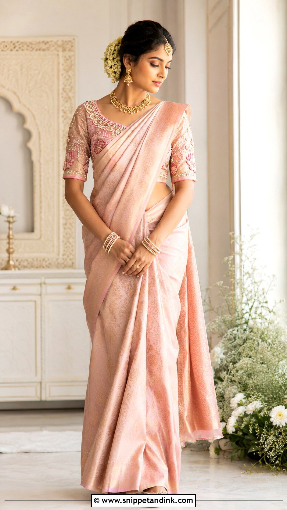 Bridal Lotus Aari Work Blouse Design - Snippet and Ink - 25 Bride Aari Work Blouse Design Ideas