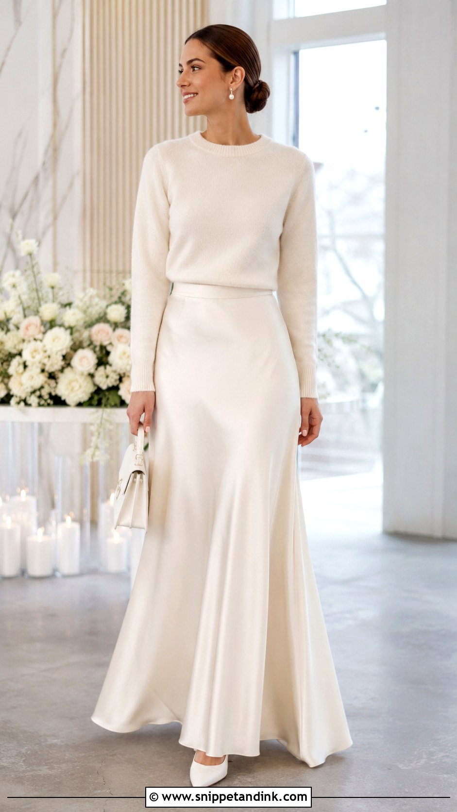 Bridal Maxi Skirt And Sweater Wedding Outfit - Snippet and Ink - 20 Unique Wedding Outfits