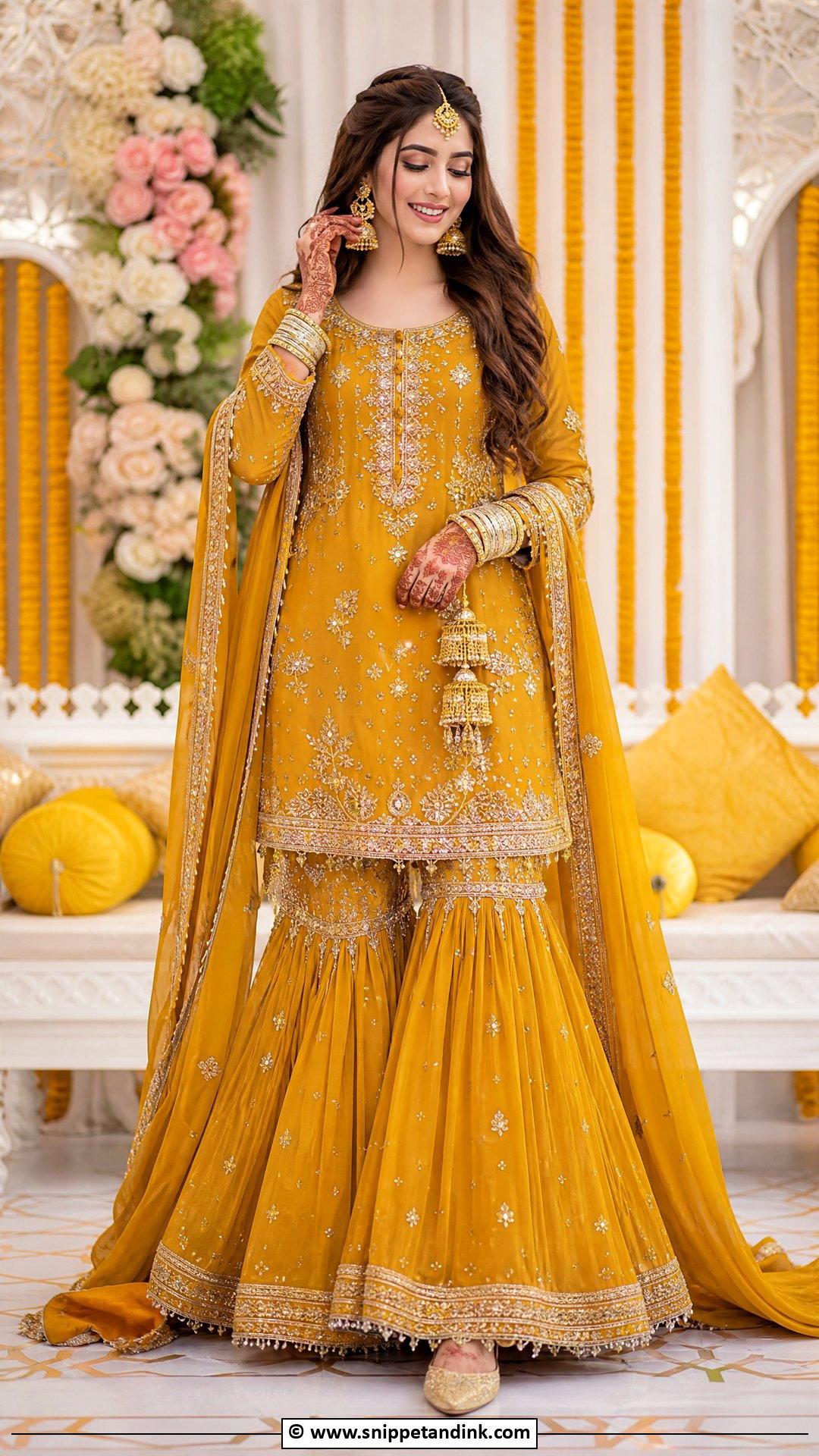 Bridal Mehndi Gharara Set - Snippet and Ink - 35 Bridal Mehndi Outfit Ideas