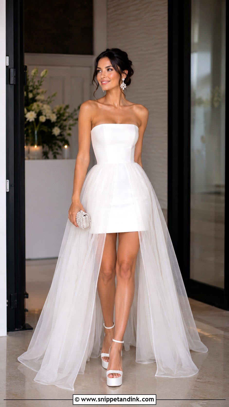 Bridal Mini Dress With Overskirt - Snippet and Ink - 20 After Wedding Dress for Bride Ideas