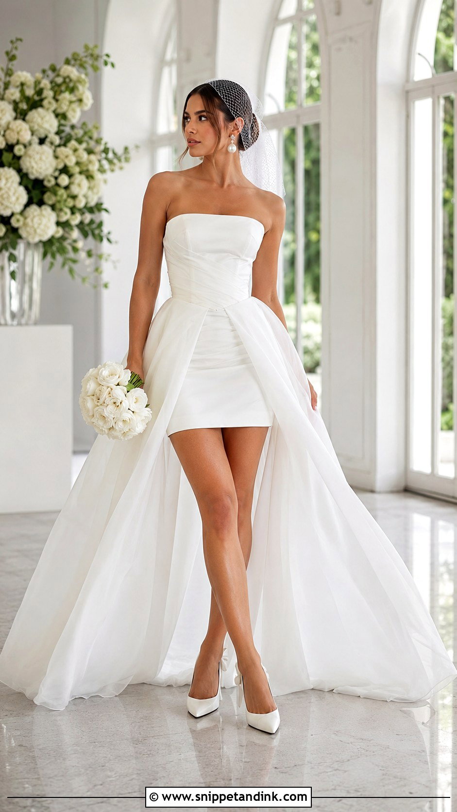 Bridal Mini Dress With Overskirt - Snippet and Ink - 20 Bridal Dress Inspo Ideas