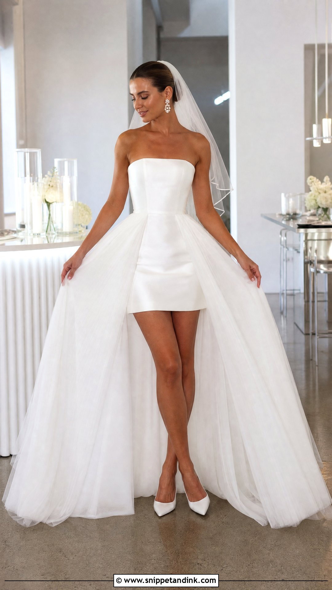 Bridal Mini Dress With Overskirt - Snippet and Ink - 20 Vogue Bridal Ideas
