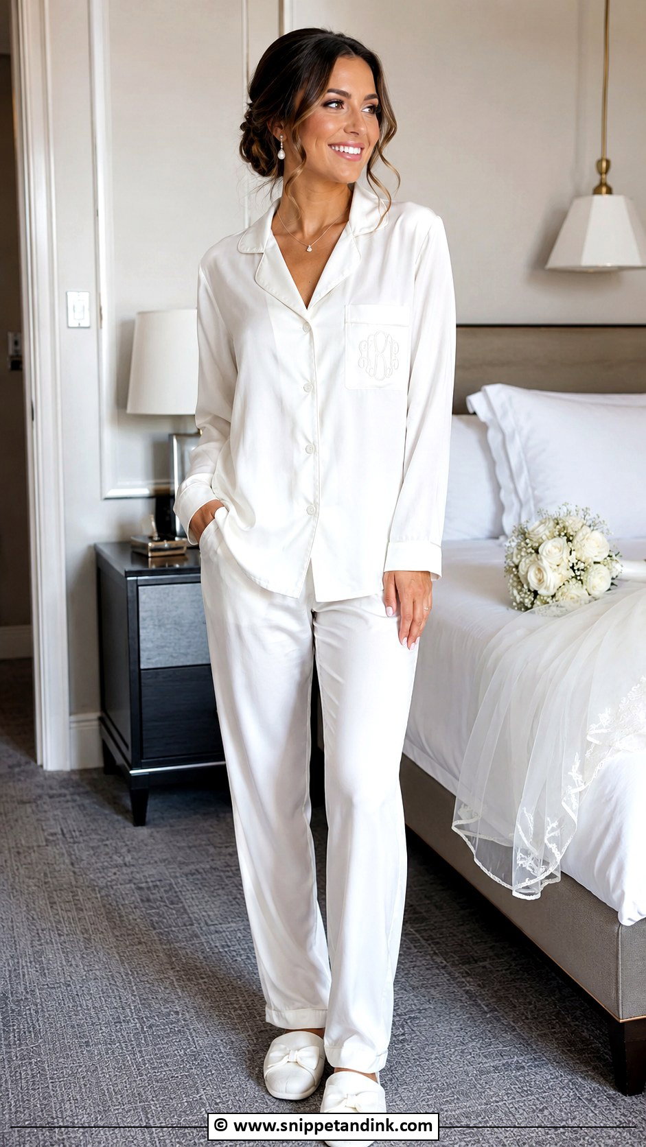 Bridal Monogram Pajama Outfit - Snippet and Ink - 30 Bridal Getting Ready Outfit Ideas