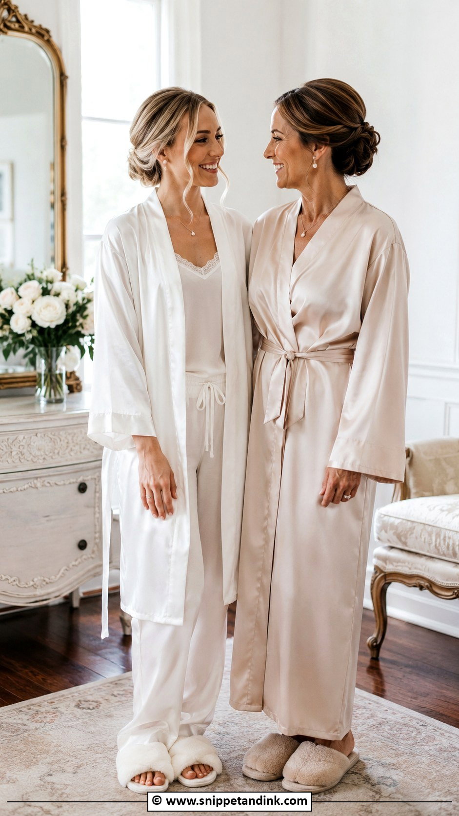 Bridal Mother And Bride Robe Outfit - Snippet and Ink - 30 Bridal Getting Ready Outfit Ideas