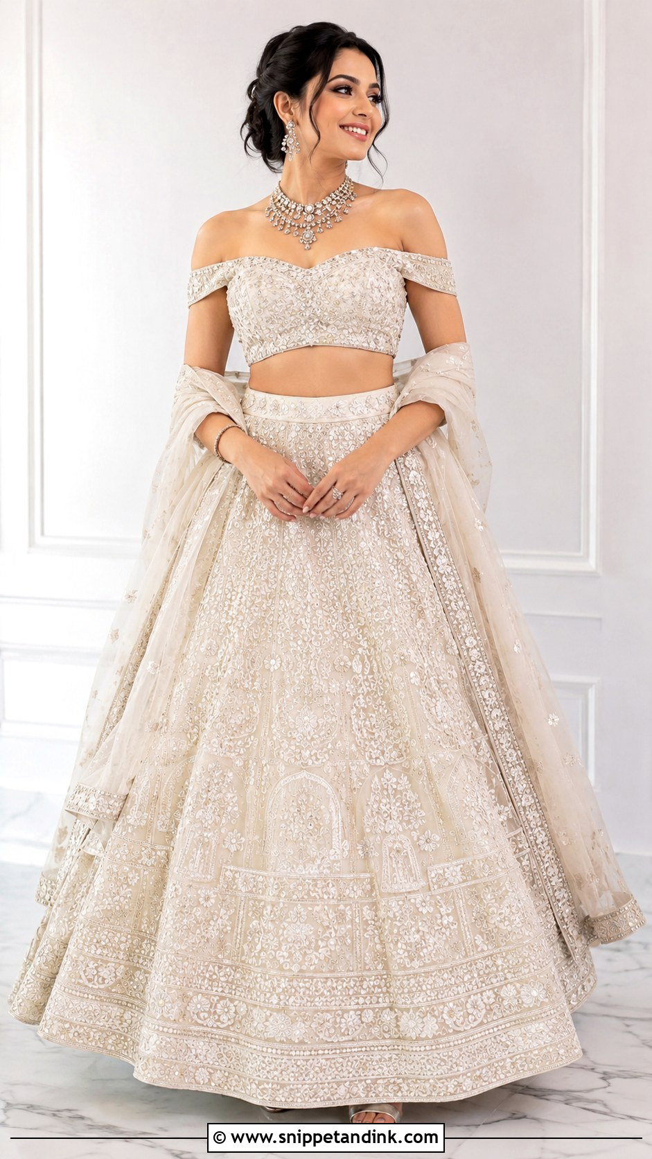 Bridal Off Shoulder Blouse Design - Snippet and Ink - 25 Bridal Bride Blouse Designs