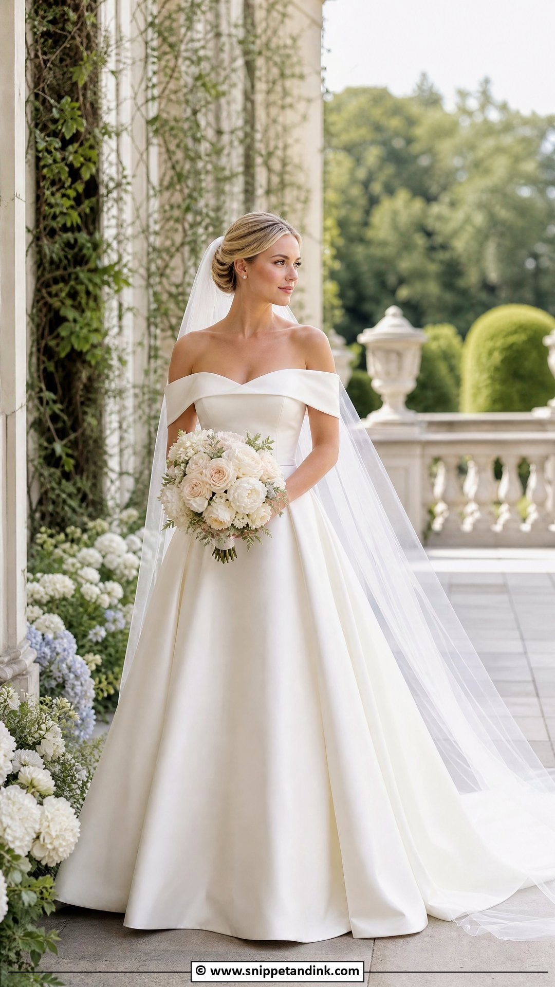 Bridal Off Shoulder Dress Outfit - Snippet and Ink - 35 Bridal Outfits
