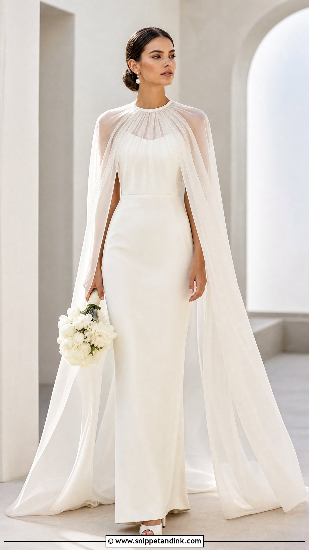 Bridal Organza Cape - Snippet and Ink - 25 Bridal Cover Up Ideas