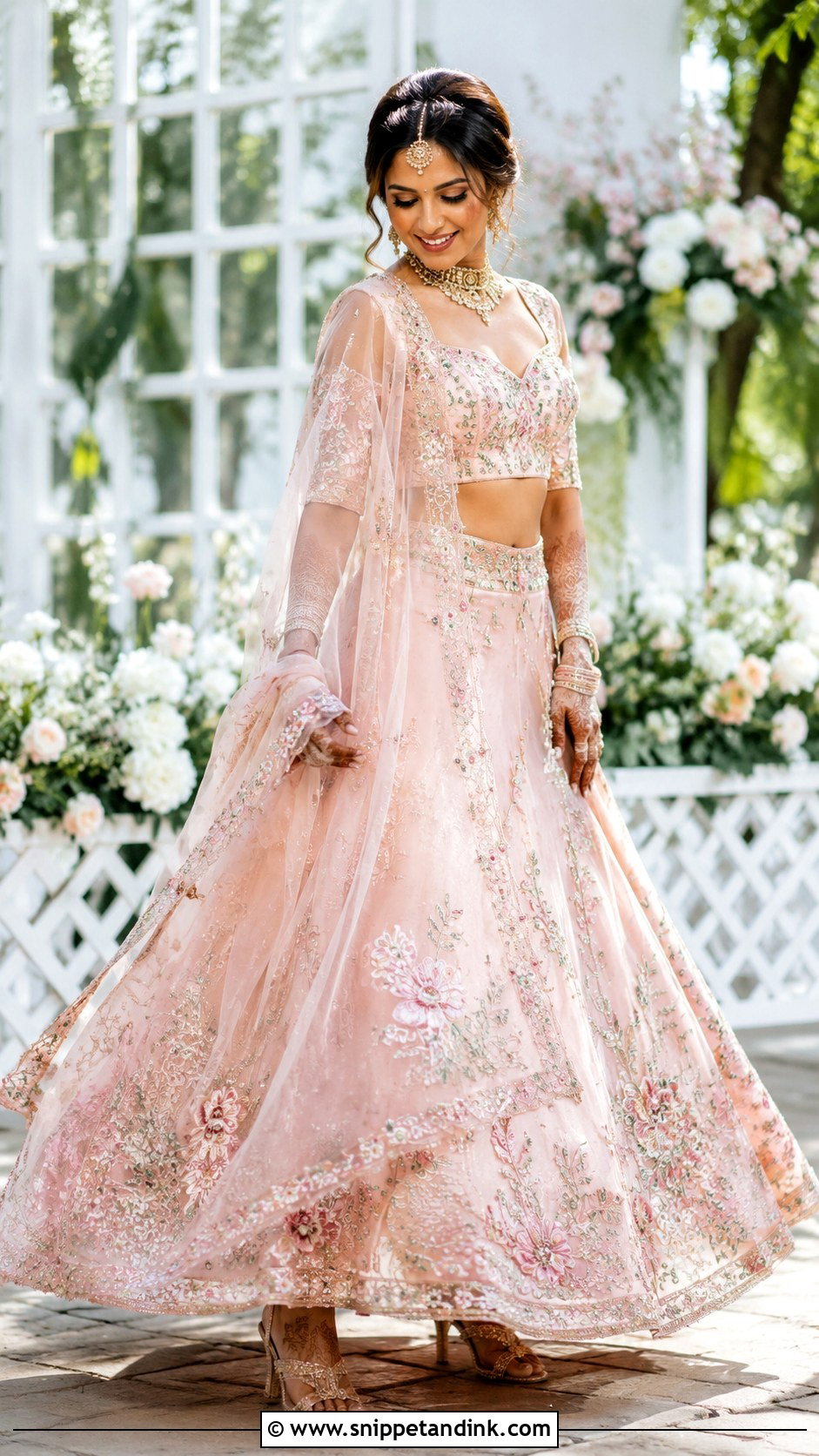 Bridal Organza Lehenga - Snippet and Ink - 25 Indian Bridal Dresses