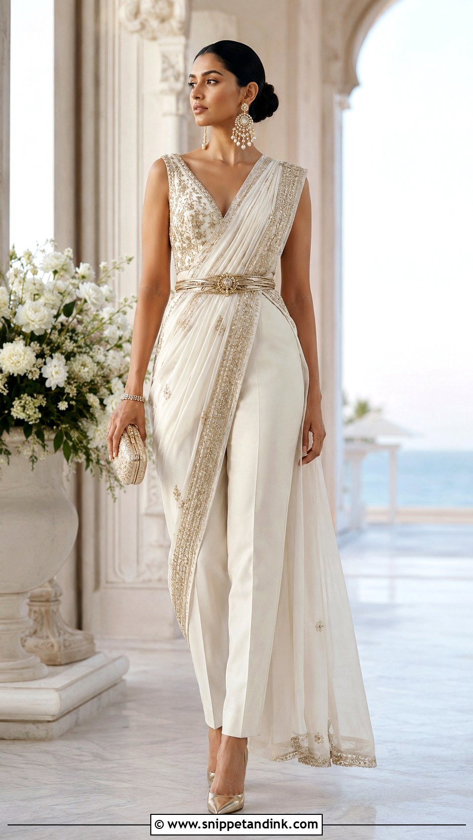 Bridal Pant Saree - Snippet and Ink - 20 Indo Western Bridal Outfits