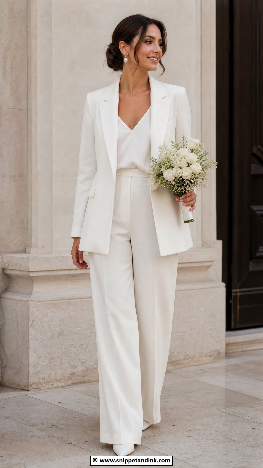 Bridal Pantsuit Outfit - Snippet and Ink - 35 Bridal Outfits