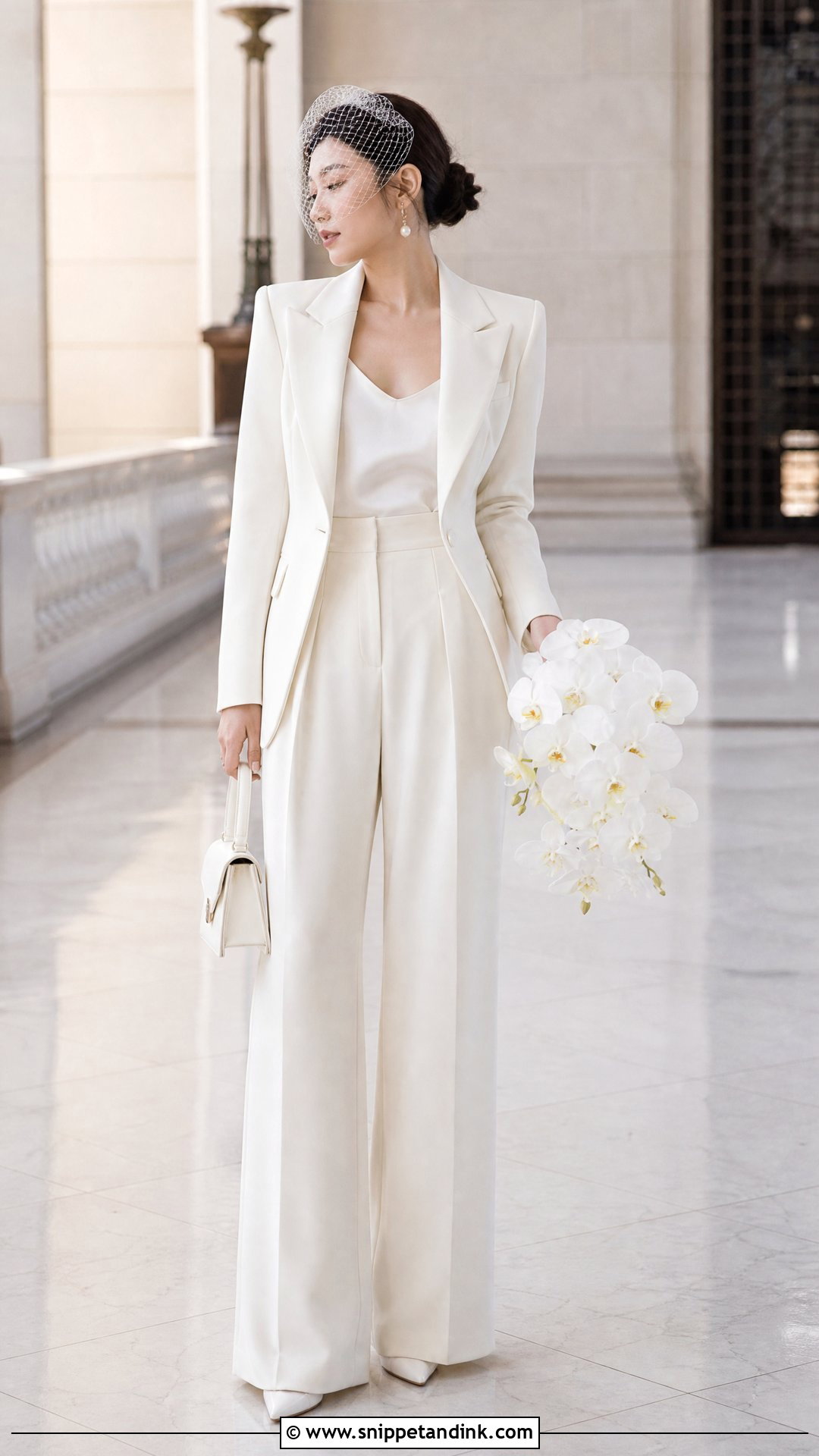 Bridal Pantsuit Ulzzang Wedding Outfit - Snippet and Ink - 20 Ulzzang Wedding Dress Ideas
