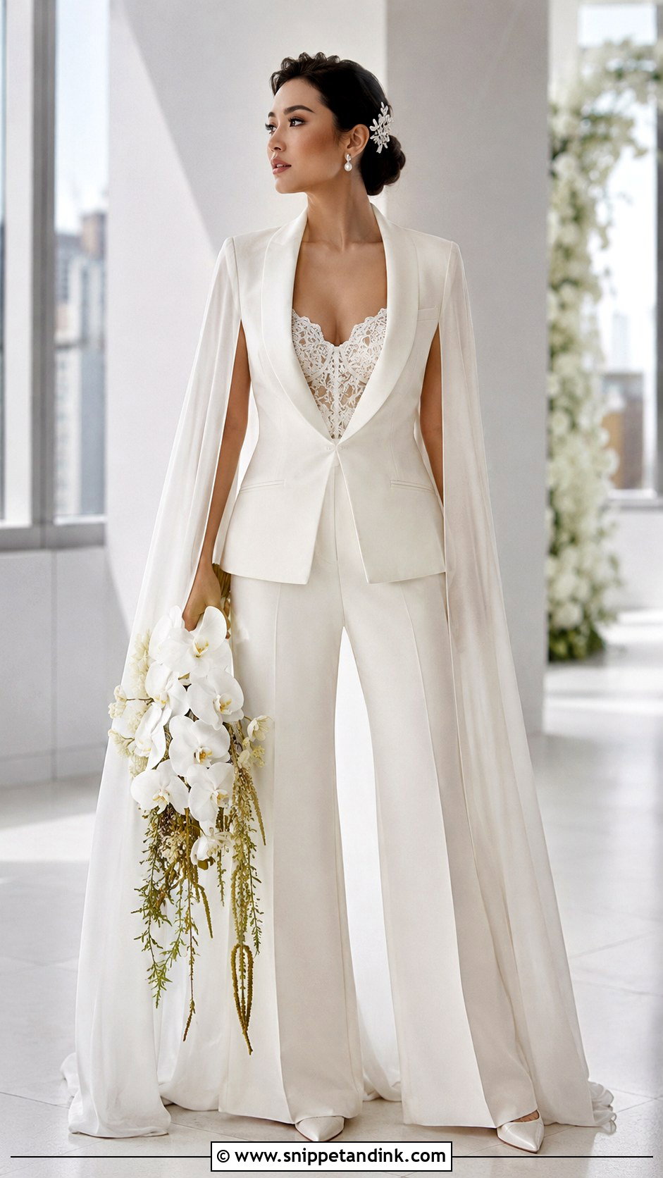 Bridal Pantsuit Whimsical Bridal Look - Snippet and Ink - 20 Whimsical Bride Ideas