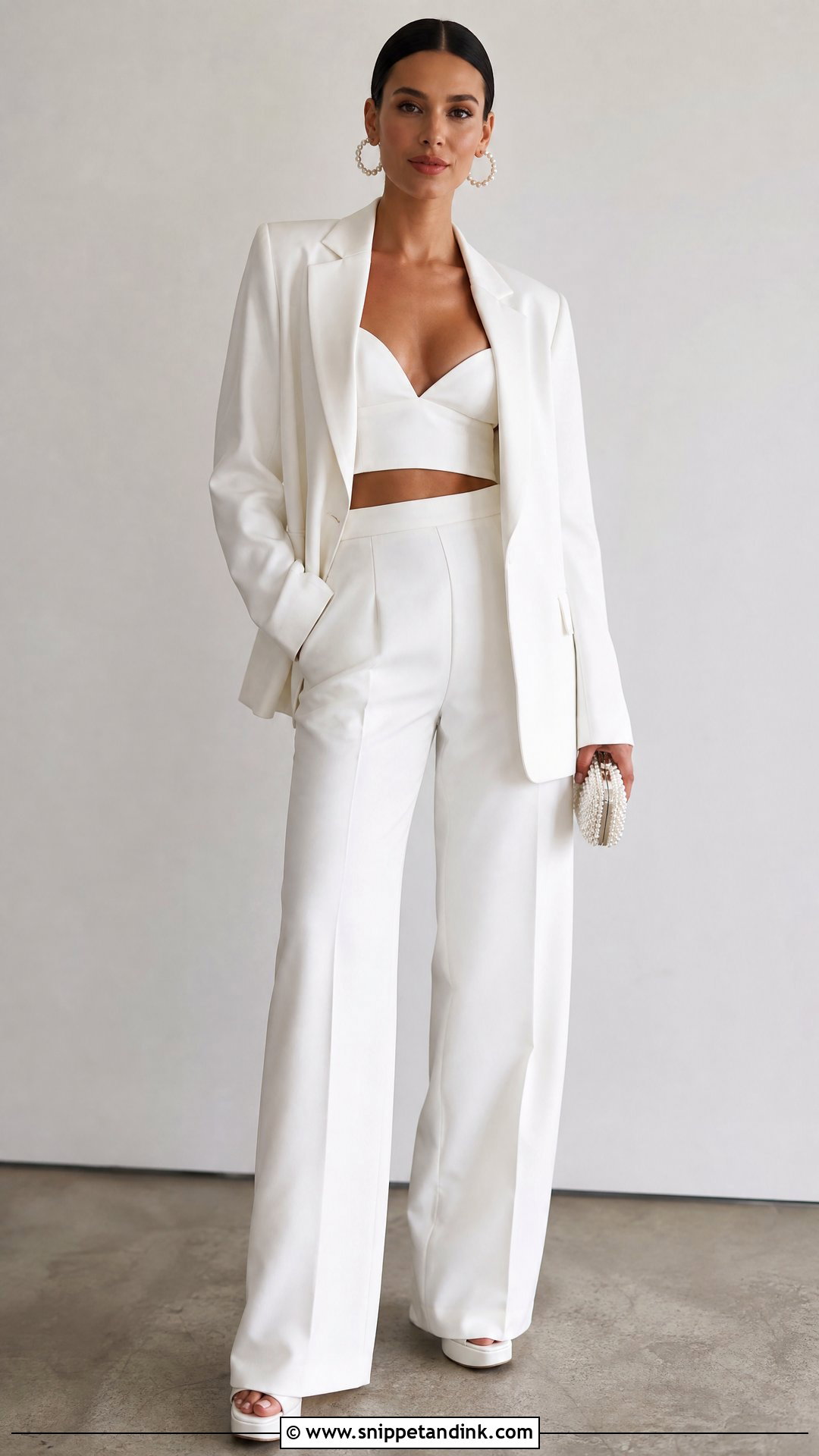 Bridal Pantsuit With Bralette Top - Snippet and Ink - 25 Bridal Pantsuit Brides Ideas