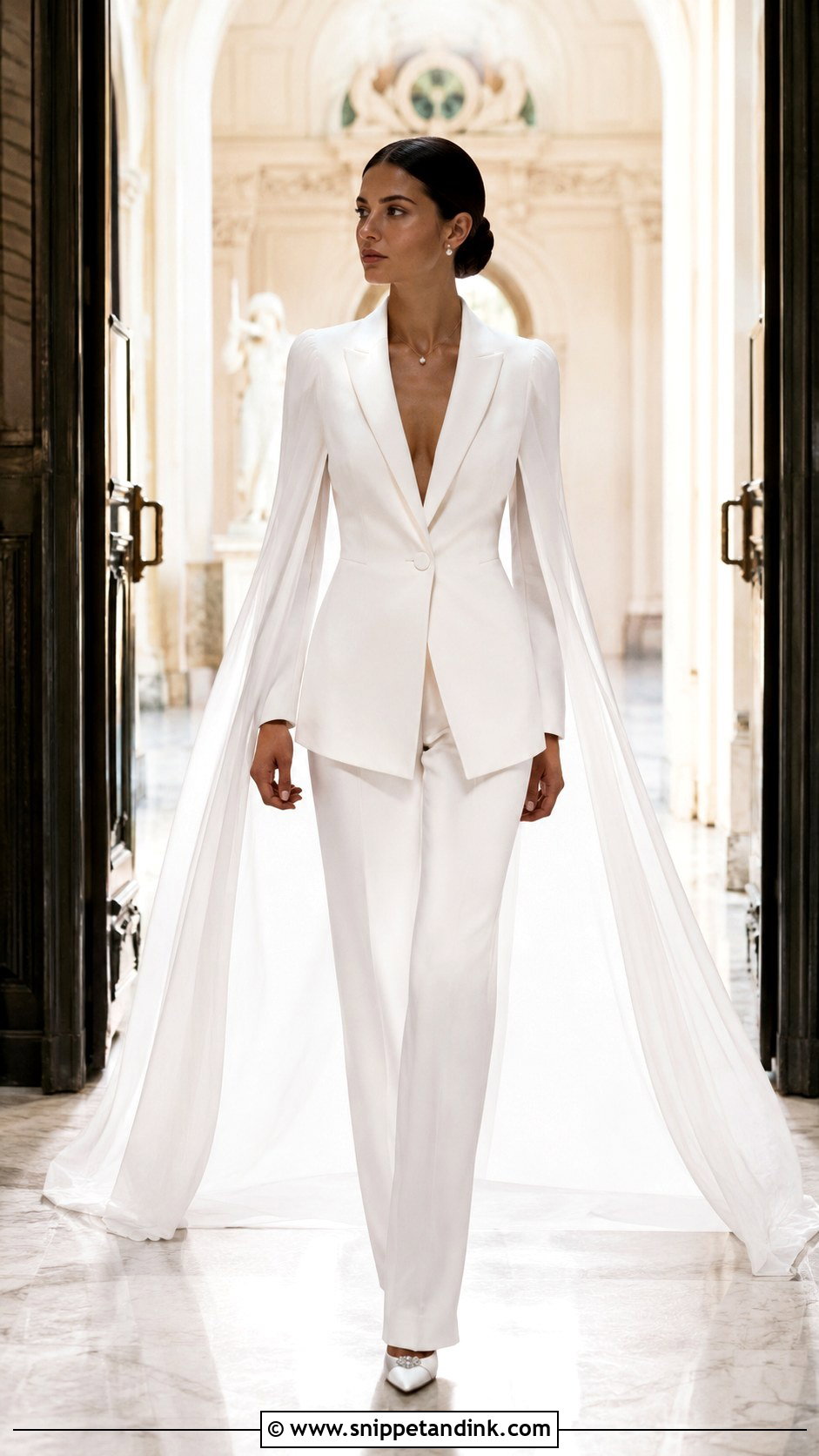 Bridal Pantsuit With Cape - Snippet and Ink - 25 Bridal Pantsuit Ideas