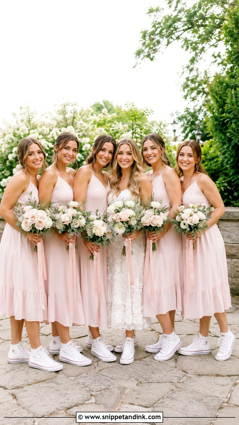 Bridal Party Converse With Matching Dresses - Snippet and Ink - 30 Wedding Converse Ideas