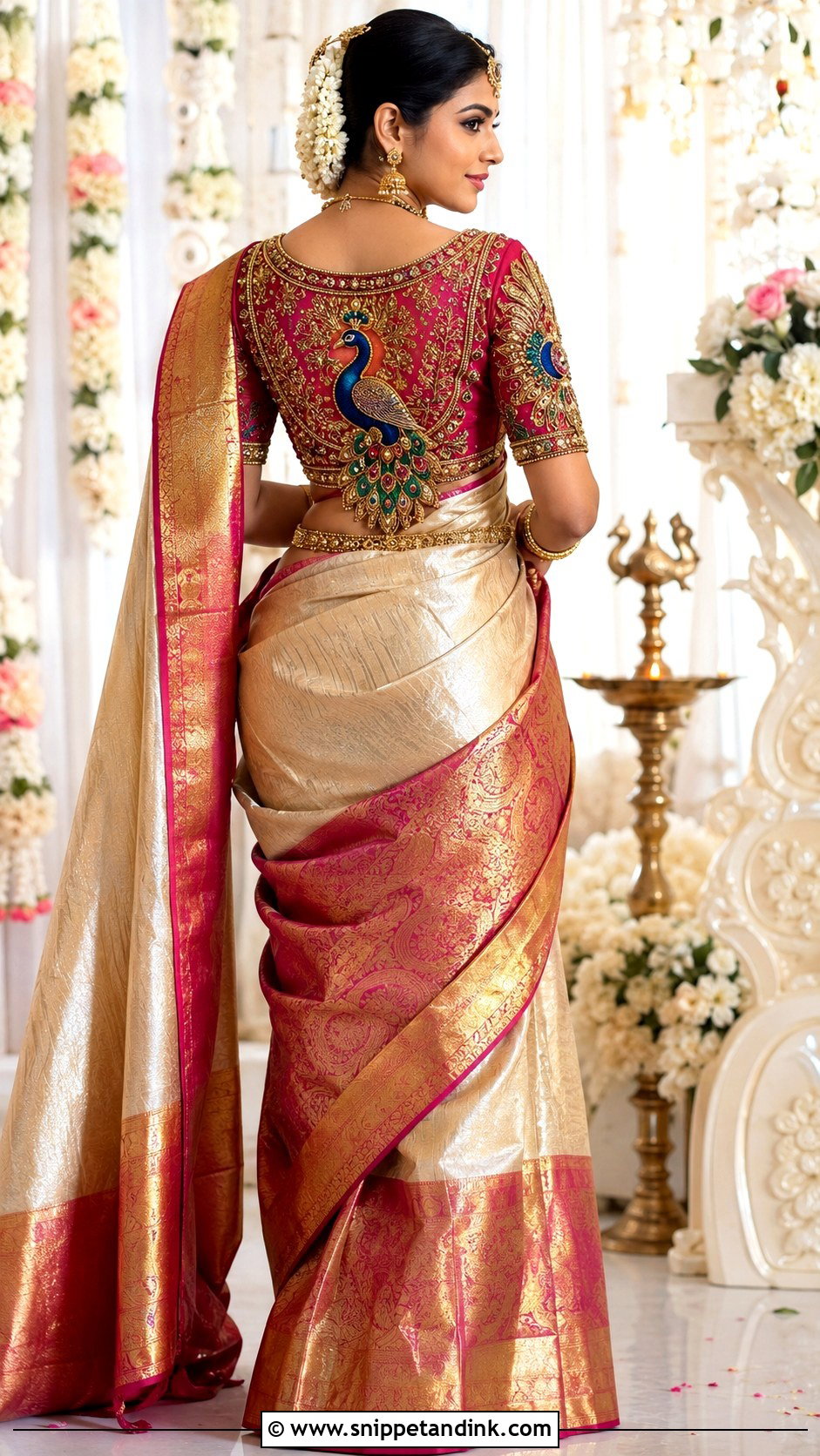Bridal Peacock Aari Work Blouse Design - Snippet and Ink - 25 Bride Aari Work Blouse Design Ideas