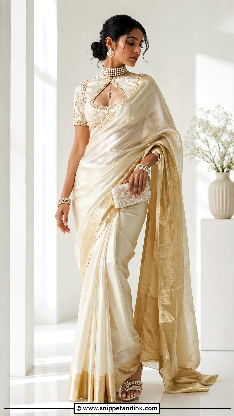 Bridal Pearl Aari Work Blouse Design - Snippet and Ink - 25 Bride Aari Work Blouse Design Ideas