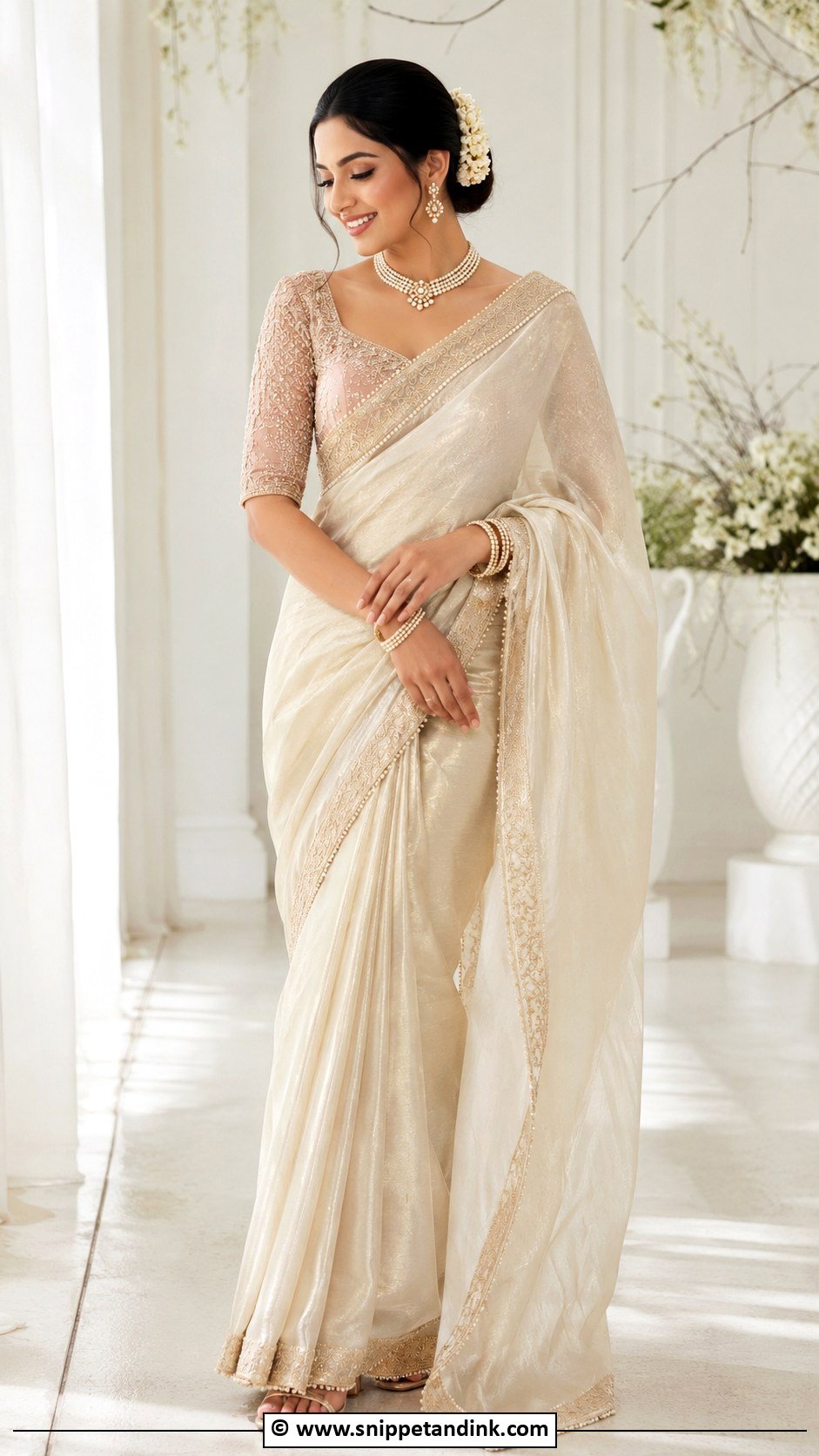 Bridal Pearl Aari Work Blouse - Snippet and Ink - 30 Bridal Aari Work Blouse Ideas