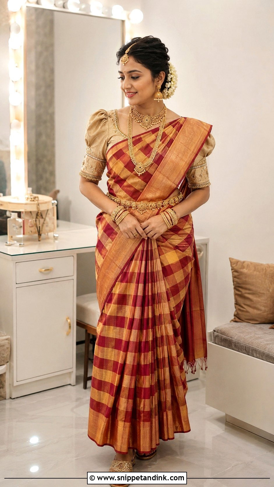 Bridal Puff Sleeve Aari Work Blouse Design - Snippet and Ink - 25 Bride Aari Work Blouse Design Ideas