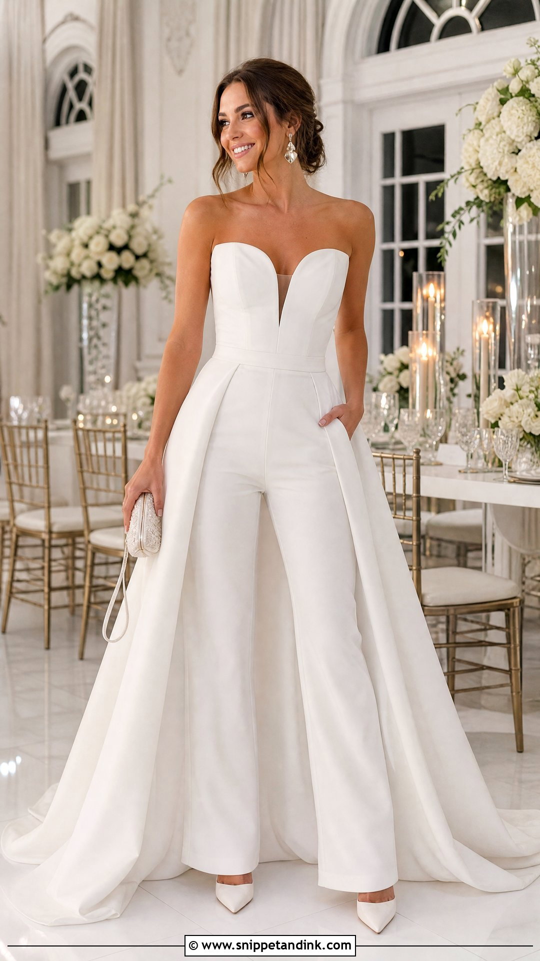 Bridal Reception Jumpsuit Outfit - Snippet and Ink - 20 Outfit for Bride Ideas