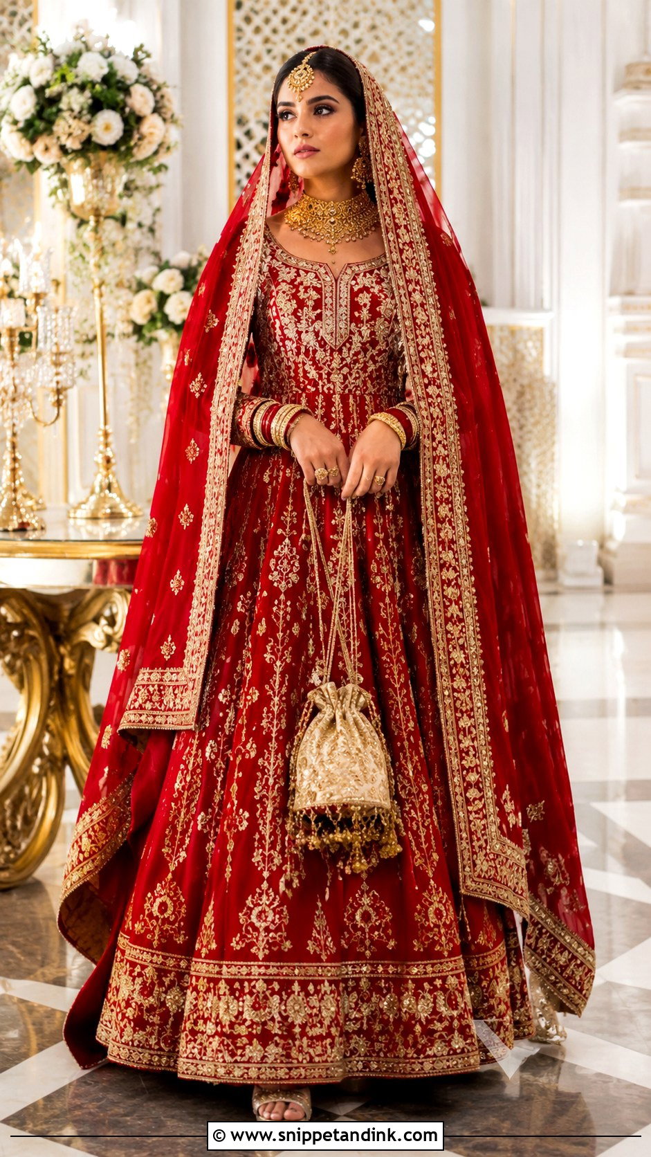 Bridal Red Anarkali Dress - Snippet and Ink - 20 Grand Anarkali Dress Ideas