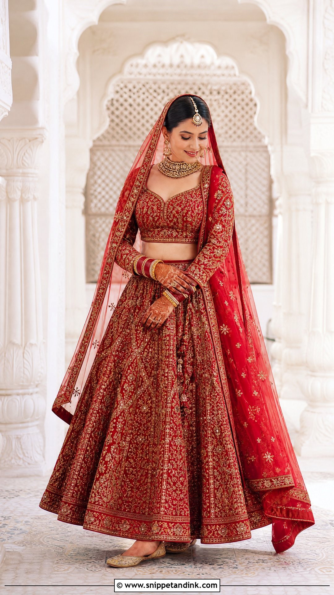 Bridal Red Lehenga Outfit - Snippet and Ink - 25 Trending Indian Wedding Outfits