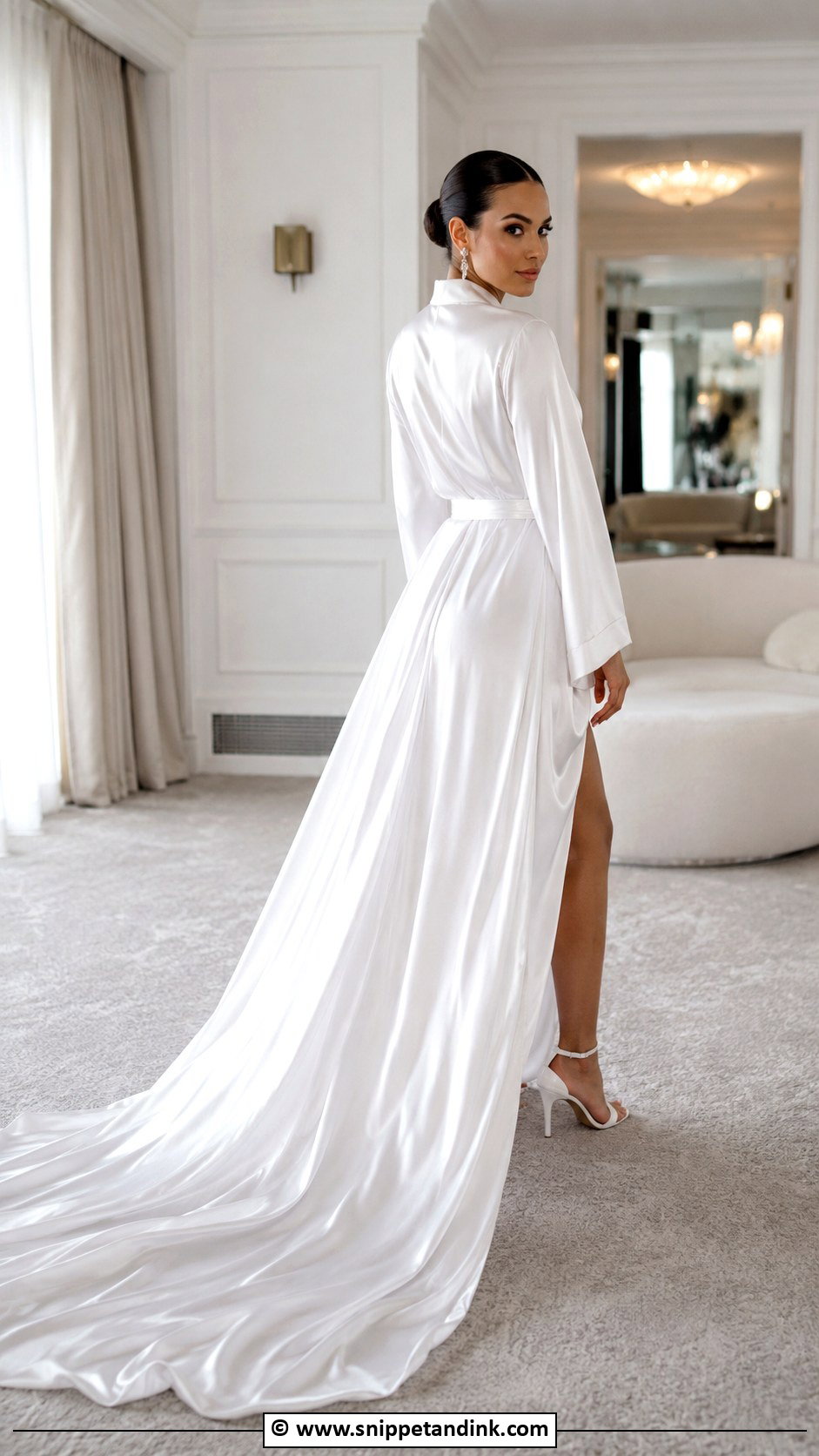 Bridal Robe With Train - Snippet and Ink - 30 Bridal Robes Ideas